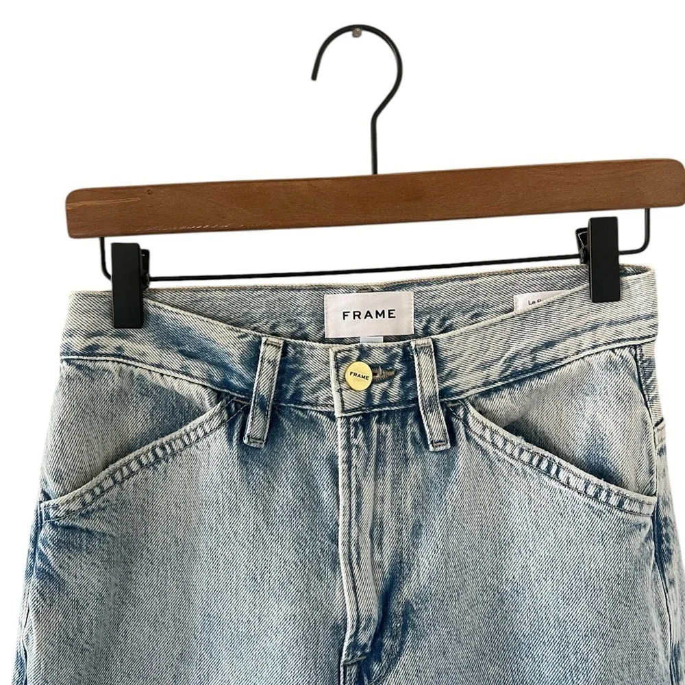 Frame Denim Light Wash Wide Leg Jeans - Light Blue - Picture 7 of 9